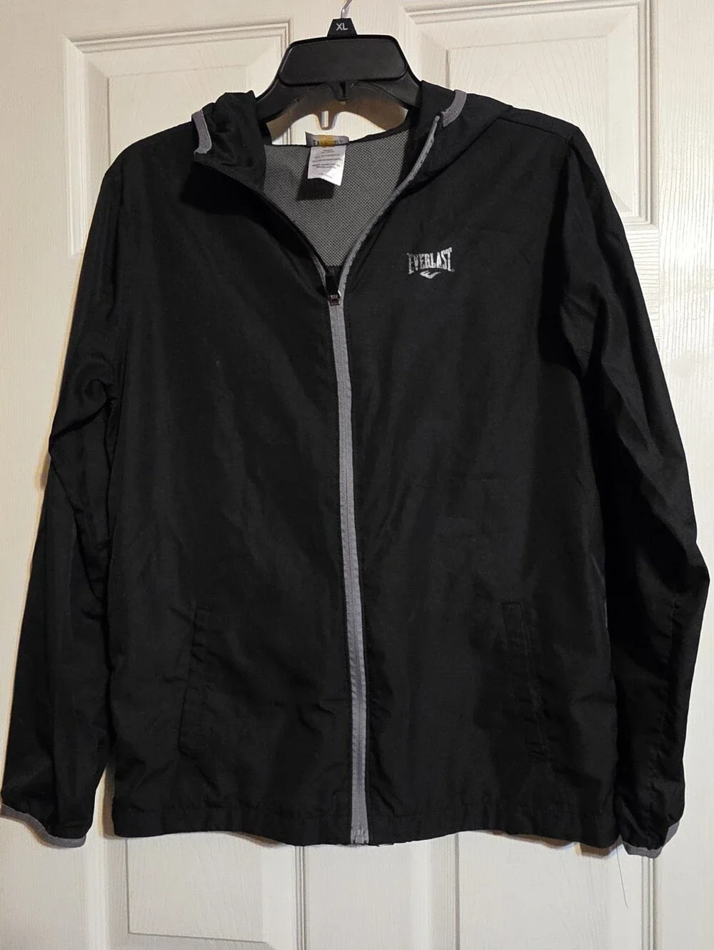 Boy's Everlast Black Jacket with Gray Trim and Hood